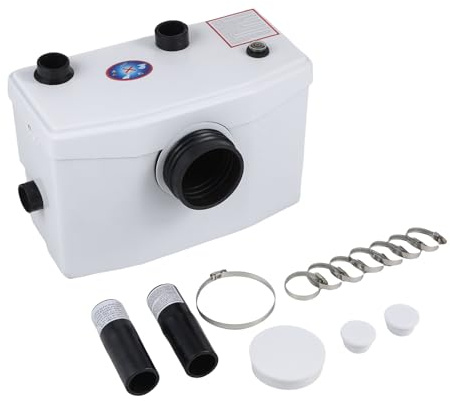 FLASHEVER 600W Macerator Pump 240L/Min 3 Inlets Fit for Toilet Shower Sink | Sewerage Pump 55dB Quiet, 5.5M Vertical 60M Horizontal Lift, Fit for Kitchen Basement Dishwasher Bath, Self-Cleaning