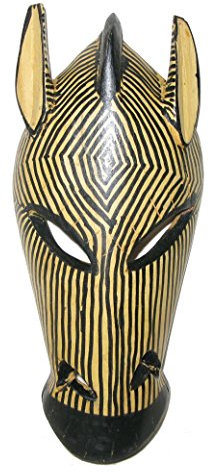 Afrikanische Zebra, Maske – Holz – 24 cm Fair Trade aus Kenia – Kinder Schlafzimmer