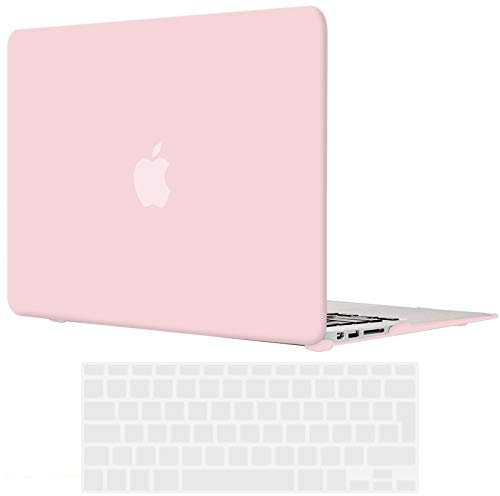 TECOOL Hülle für MacBook Air 13 Zoll 2017-2010 A1466 A1369, Ultradünn Schutzhülle Hartschale Matt Case Cover +EU Tastaturschutz, Nicht kompatibel mit neu MacBook Air 13 2021-2018, rosa