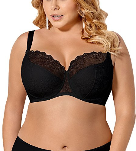 Gorsenia K357 Blanca Bügel BH Dame Dessous Spitze Geblümt Regulierbar Setteil EU