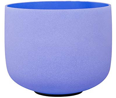ENERGYSOUND 432 Hz Pas parfait G Gorge Chakra Bleu Coloured Quartz Cristal Givré Bol Chantant 20 cm - Yoga Thérapie Guérison Sonore