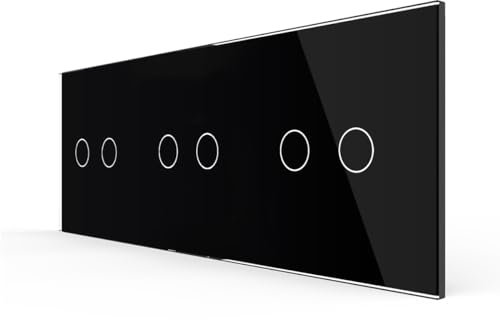 LIVOLO Interruttore della luce in vetro touch senza fili, interruttori, ecc. in nero (solo telaio: VL-C7-C2/C2/C2-12)