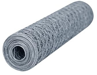Windhager Kleintiergeflecht verzinkt, Sechseck-Geflecht, Drahtzaun für Hasen und Hühner, Dachrinnenabdeckung, Maschenweite 25 mm, 0,5 x 2,5 m