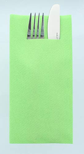 Mank Airlaid Besteckservietten Uni | 40 x 40 cm | 1/8-Falz | Premium Einweg-Serviette | saugstark | Basic | 75 Stück (Apfelgrün)