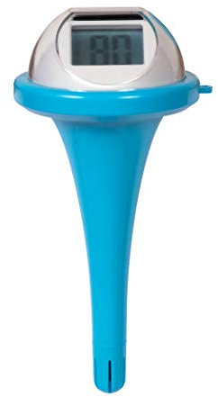 GAME Termómetro solar digital flotante para piscina y spa, funciona con energía solar, Fahrenheit y Celsius, pantalla de doble cara, pantalla LCD, azul