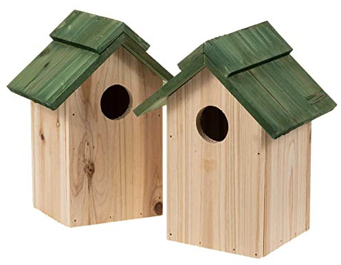 SIDCO Vogelhaus Nistkasten 2 x Häuschen Nisthöhle Nisthaus Nisthilfe Holz Meisenhaus