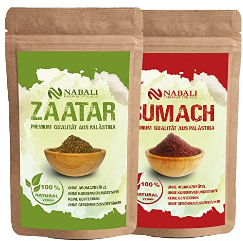 NABALI FAIRKOST Zaatar & Sumac selon Ottolenghi produit de qualité en provenance de Palestine par I 100% naturel aromatique traditionnel oriental frais végétal I sans conservateur (100 g)