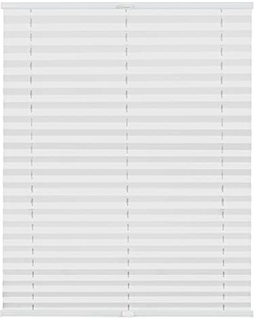Lichtblick Plissee Klemmfix nach Maß, ohne Bohren, verspannt, Verdunkelung, Blickdicht, Made in Germany, Verdunklungsplissee - Weiß 65 cm x 130 cm (B x L)