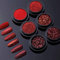 6 cajas de polvo de purpurina roja para decoración de uñas, efecto espejo, pigmento cromado, esmalte de gel UV, polvo de inmersión, decoración de uñas, kit de polvo cromado para uñas