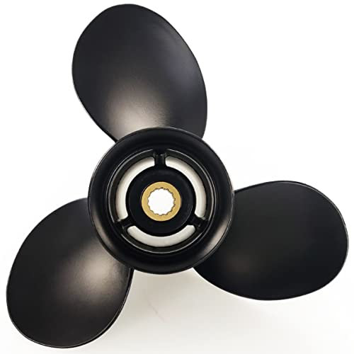 CAPTAIN Außenbord-Propeller passend für Mercury Tohatsu 9,9–20 PS, 14 Spline Zahnplatte, OEM RH Aluminium-Propeller für 9,9 PS 12 PS 15 PS 18 PS 20 PS, MFS, MSFMFS (9,25 x 10)