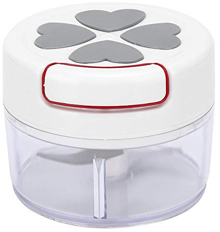 Tritatutto Manuale, Tritatutto per Cipolle, robot da multifunzione per tagliare la frutta, tritacarne frullatore a mano, verdure, noci, cipolle, insalata di cavolo, insalata(Grigio)