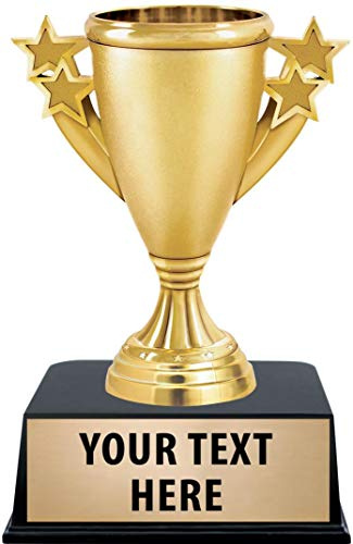 Crown Awards Gold Cup Trophy, 5 1/4 Gold Starburst Recognition Trophy with Custom Engraving, 1 Pack Prime