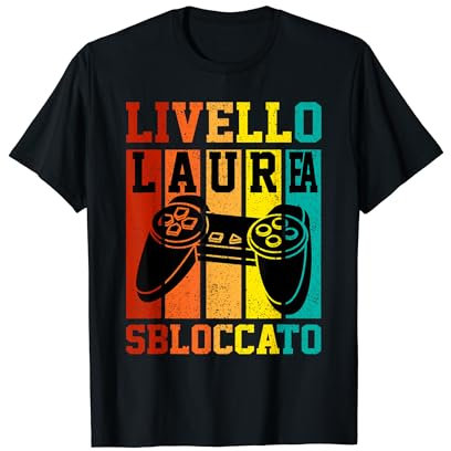 Gadget Divertente Regalo Festa Laurea Gamer Controller Play Maglietta