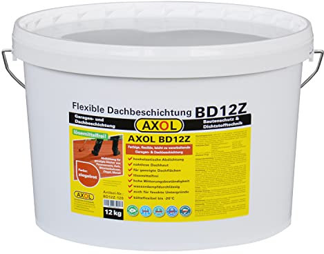 AXOL 1K Flüssigkunststoff Ziegelrot Dachsanierung 12 kg Dachfarbe Dachbeschichtung zum Abdichten von Eternit-Platten Faserzement