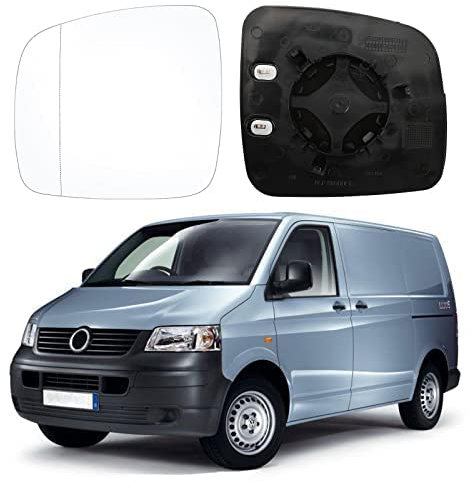 Spiegelglas Ersatz für VW T5 2003-2009, Außenspiegel Glas Asphärisch Ersatz für VW Caddy 2014-2015, Verstellbar Geeignet Umkehrlinse Rückfahrglas Spiegel (Links)