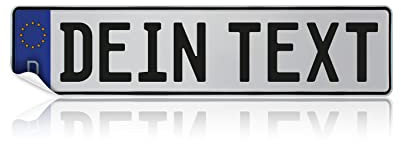 Finest Folia Kennzeichen Aufkleber Wunschtext Deko Sticker Nummernschild aus Folie personalisiert zum selbst gestalten für Auto Rutschauto Motorrad LKW Anhänger (460 x 110 mm)