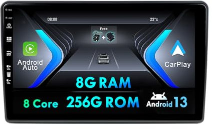 8G+256G Android 14 Autoradio 9 Zoll Doppel Din Radio Für FIAT Ducato/Peugeot Boxer/Citroen Jumper 2006-2022 mit GPS Navigation Bluetooth RDS FM WiFi SWC Carplay DSP RDS DAB+