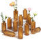 ComSaf Rhombus Lot de 12 vases en verre ambré