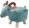 Fenteer Tier-Fußhocker, Holz-Fußstütze, multifunktional, Cartoon-Sofa, Teehocker, Bank für Schlafzimmer, Eingangsbereich, Spielzimmer, drinnen und, Blaue Ziege