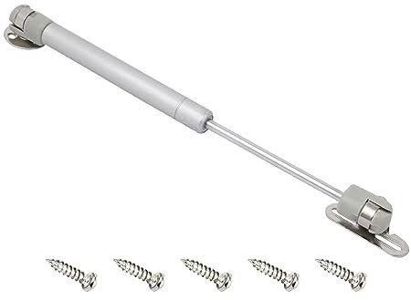 METALLIXITY Gas Aufzugstützen (100N/22.5lb) 1Stk Metall Gas Feder Stoßdämpfer(8) mit Schrauben - für Haus Küche Fenster Schrank Tür Grau