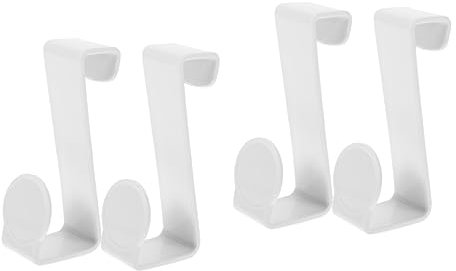 DOITOOL 4 Pcs Multifunctional z Hook Hooks for Hats Kids Potty Hook Robe Hooks Rack Hat Caps Hooks Over The Door Hook Cover Lifters Potty Seat Hook Baby Storage White Plastic Hat Hook