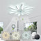 LJX Lampadario Ventilatore 78cm Ventilatore da Soffitto con Luce Compatibile Alexa Timer Silenzioso Reversibile Plafoniera Ventilatore per Camera da Letto Soggiorno, Bianco