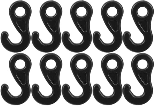 Happyyami Tent Rope Hooks 10 pack Camping Tent Hook for Guy Rope Connection Lightweight Outdoor Fixed Hooks Portable Accessories for Awning Canopy and Wind Protection