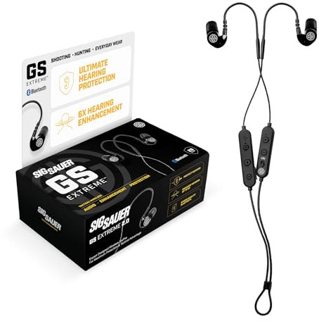 AXIL x SIG SAUER GS Extreme 2.0 Shooting Ear Buds – Hearing Enhancement & Noise Isolation Bluetooth Earbuds – w/Dynamic Speakers – 25-Hour