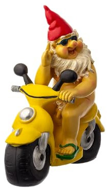 Mel-O-Design 4862 Zwerg nackt sitzend auf Motorrad bunt