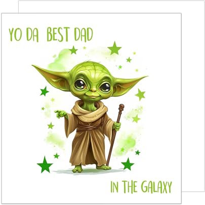 Edition Seidel Premium quadratische Geburtstagskarte mit Umschlag. Glückwunschkarte mit Spruch Best Dad Billet Karte für Mann Papa Vater Großvater Opa Galaxy Humor (GQ253 SW024)
