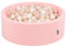 KiddyMoon Bällebad 90X30cm/300 Bälle ∅ 7Cm Bällepool Mit Bunten Bällen Für Babys Kinder Rund, Pink:Pastellbeige/Weiß/Perle