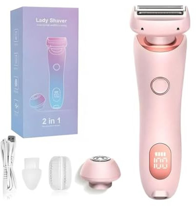 Divanity Skin Glow Pro Rasierer, SkinGlow Pro - Nanorasierer für seidig glatte Haut in Sekunden, Skin Glow Rasierer, 2-In-1 Wechselklinge, Trockene Und Nasse Dual Tragbare Drahtlose (Rosa)