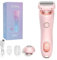 Divanity Skin Glow Pro Rasierer, SkinGlow Pro - Nanorasierer für seidig glatte Haut in Sekunden, Skin Glow Rasierer, 2-In-1 Wechselklinge, Trockene Und Nasse Dual Tragbare Drahtlose (Rosa)