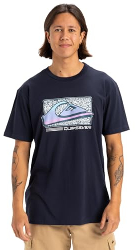 Quiksilver T-Shirt mit kurzen Ärmeln, Retro Fade SS, Herren, Schwarz, S, Dunkles Marineblau, S