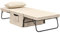 HOMCOM Fauteuil lit Convertible chauffeuse Chaise Longue et Pouf 4 en 1 avec Dossier inclinable 5 Positions 1 Place - Coussin et Pochette Rangement Inclus - pour Salon, Chambre à Coucher - crème