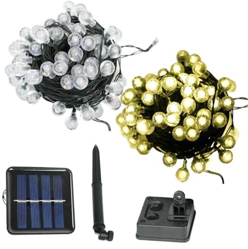 Hqynss Solar Lichterkette Aussen, 1x22M 150 LED Solarlichterkette Außen Wetterfest 8 Modi IP65 Wasserdicht Kupferdraht Lichterkette Außeneinsatz für Garten, Terrasse, Baum, Hof, Party (Warmweiß)