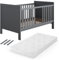 VitaliSpa Babybett Ajaton, Stubenbett, Grau, 144.4 x 83 cm mit Matratze