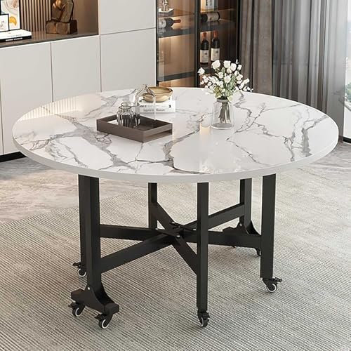 Klappbarer Küchentisch, für Hochzeit kommerzielle Konferenz, runde Tragbarkeit Esstisch, Erweiterung Klapptisch Küche
