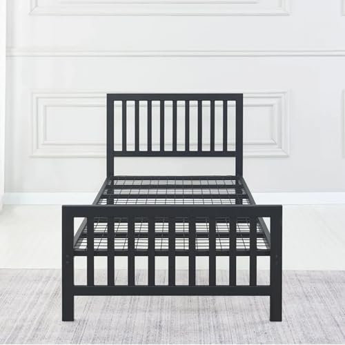 Reinforced Beds, 3FT HOLKHAM BED, Robust Mesh Base and Solid Metal Bed Frame, Exclusive Product, Easy Assembly (Black, Single)