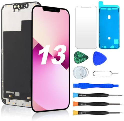NB+ for iPhone 13 6.1 LCD Retina HD+ Display COF Touch Screen Digitizer with Repair Tool Kits, Waterproof Tape, Screen Protector
