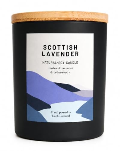 Ocoee House | Luxury Scented Soy Wax Candles. Hand Poured in Loch Lomond, Scotland. Organic & Vegan (+8 Scent Options, x2 Sizes) Scottish Lavender, Single Wick - 450g