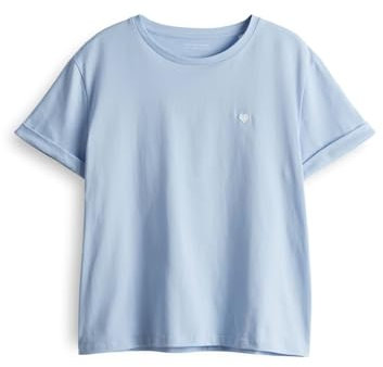 OPUS Damen Kurzarmshirt | T-Shirt SERZ Regular aus Organic Cotton Oxford Blue, 44
