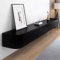 Coubird Wall Mounted TV Unit, Floating TV Unit, Black Floating TV Stand Cabinet with Doors in Media Wall Unit, Entertainment Storage TV Console for Living Room and Office (black, 300cm/118.1in)
