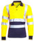 FAIRY BOUTIQUE® Hi Viz High Visibility Long Sleeve Polo Shirts, Mens Reflective Tape Safety Hi Vis Security Work Breathable Lightweight Workwear T-Shirt Tops (Yellow/Navy, XX-Large)