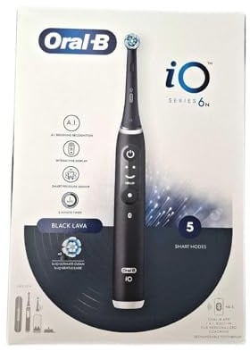 Oral-B Elektrische Zahnbürste, wiederaufladbar, iO 6N, Schwarz, 1 elektrische Zahnbürste, 2 Ersatzbürsten, Reiseetui + 1 Oral-B Pro-Expert-Zahnpasta, effektive Zahnreinigung
