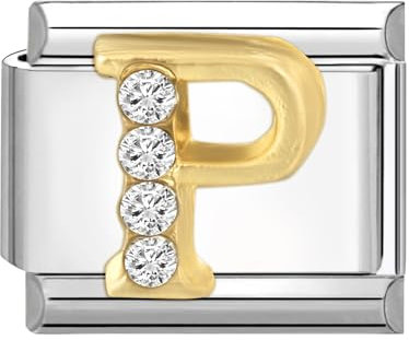 papasgix Italian Charm Bracelet Charms Module Buchstaben A-Z für 9mm Charm Bracelets DIY Italian Style Charms für Damen Italienisches Charm Armband Zubehör Geschenk Silber P