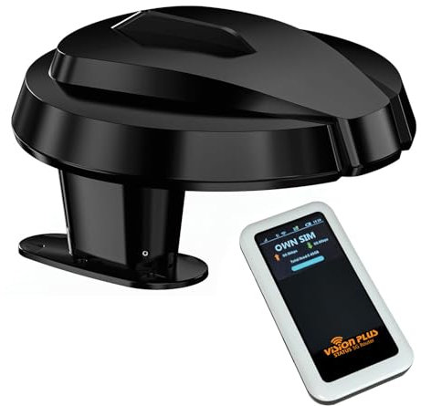 Vision Plus Status 270 Digital Omni-Directional TV & Wi-Fi Antenna with 5G Router for Caravan, Campervan & Motorhome - Black