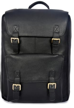 Tolredo Handcrafted Trento Leather Chef Knife Backpack – 100% Genuine Leather Knife Bag for Chefs – Fits 20+ Knives – Padded, Durable & Stylish (Charcoal Black)