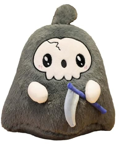 EPRHAY 20cm Gruseliger Geist Plüschtier Kuschelig Weiches Spielzeug Halloween Kleiner Teufel Stofftier Fülltier Kinder Kissen Spielzeug (Grey)