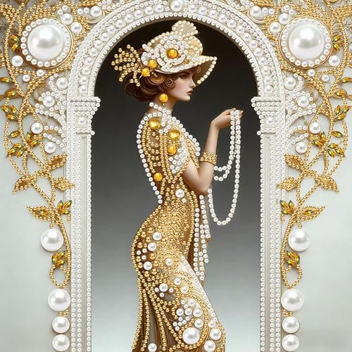 CHANGYUE Kits d'art 5D à faire soi-même avec perceuse partielle à points de diamant, kit de décoration artistique en diamant de forme spéciale pour adultes débutants, décoration d'intérieur, peintures